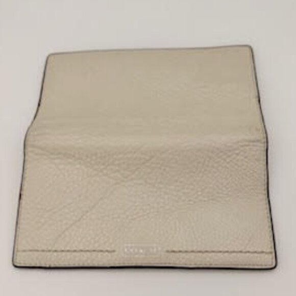 Coach Ivory Pebbled Leather Slim Wallet Unisex - Picture 4 of 7
